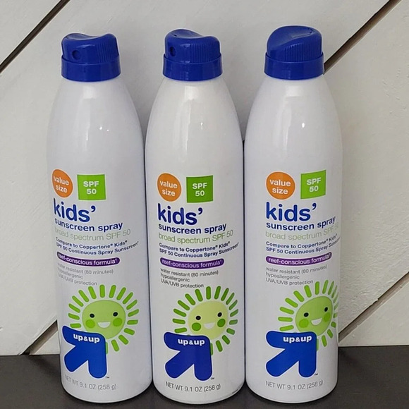 Lot 3 Up & Up Kids Sunscreen Spray SPF 50 Broad Spectrum 9.1 Oz Value 16CT - Picture 1 of 5